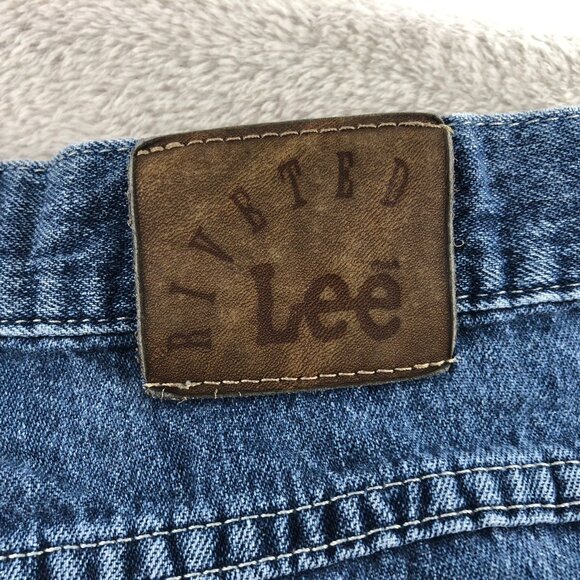 Lee Mens Jeans Size 29 Blue Denim Straight Leg Riveted Vintage Classic Casual - Picture 12 of 14